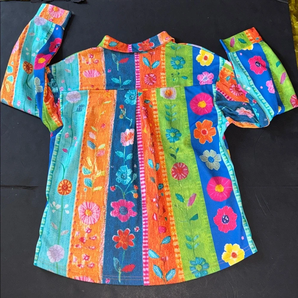 Retro Floral Flower Power Hippie Shirt - Picture 9 of 14